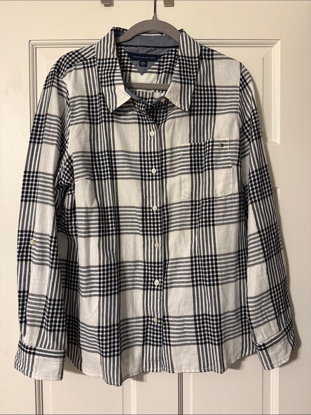 Tommy Hilfiger Black & White Plaid Button-Down Shirt